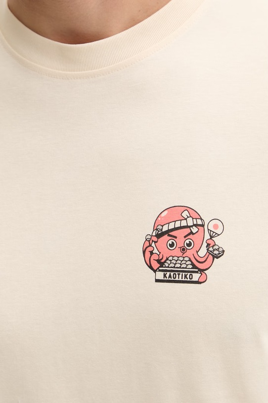 Kaotiko T-shirt bawełniany AS033.01.G002 beżowy