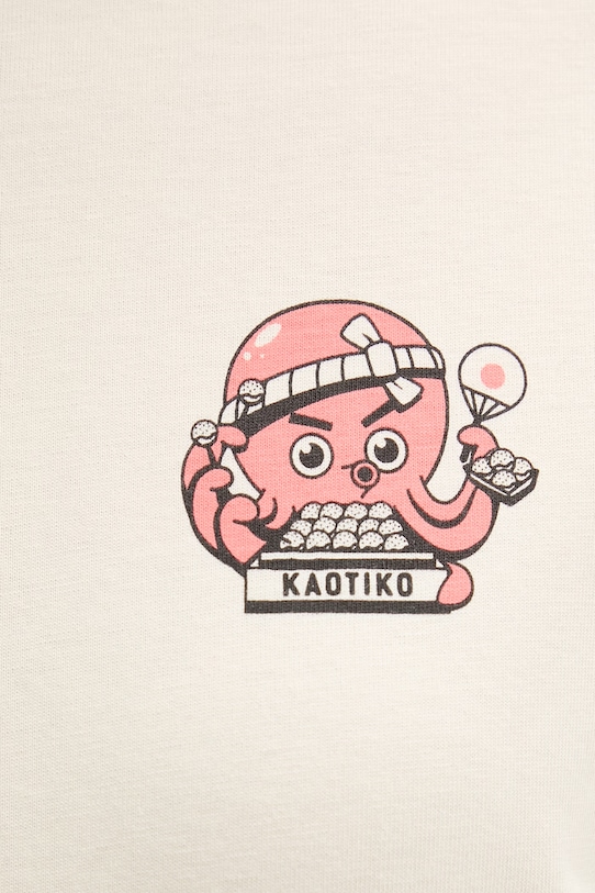 Kaotiko T-shirt bawełniany AS033.01.G002 beżowy