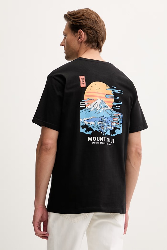 Kaotiko T-shirt bawełniany czarny AS034.01.G002