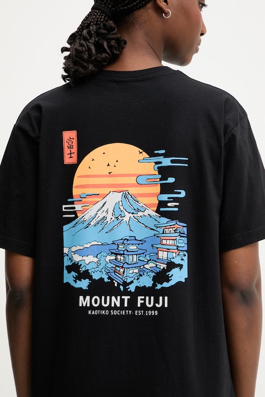 Kaotiko T-shirt bawełniany AS034.01.G002 czarny