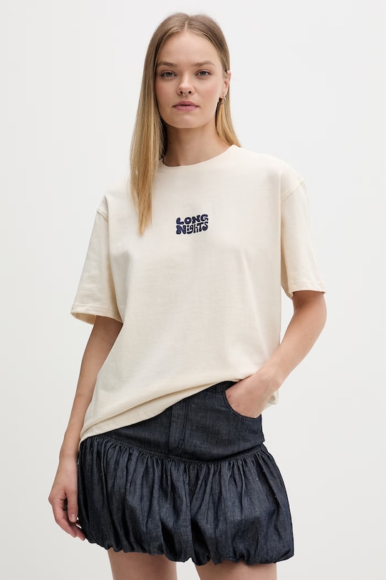 Odzież Kaotiko T-shirt bawełniany AS072.01.G002 beżowy