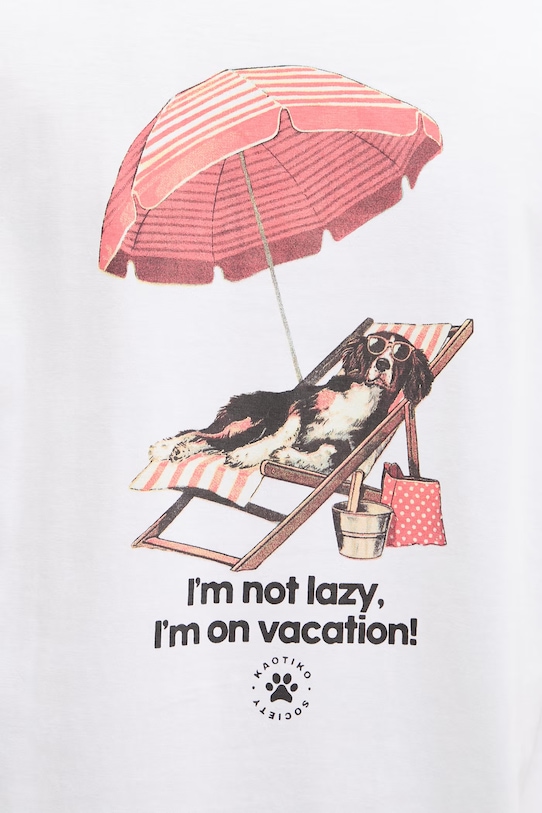 Kaotiko тениска от памук AS019.01.G002 бял