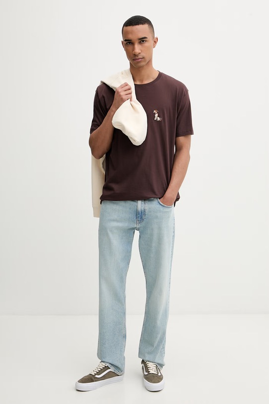 Kaotiko tricou din bumbac AS024.01.G002 maro SS26