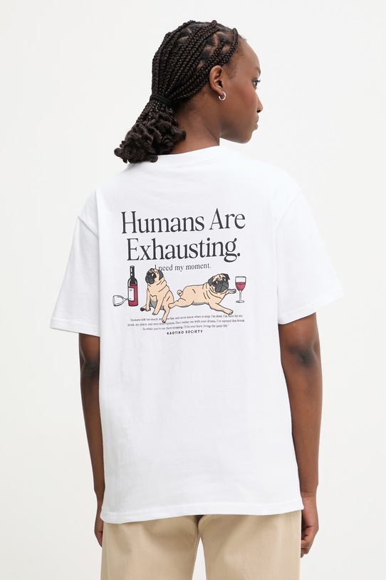 Odzież Kaotiko T-shirt bawełniany AS027.01.G002 biały