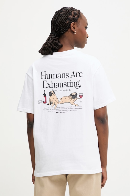 Odzież Kaotiko T-shirt bawełniany AS027.01.G002 biały