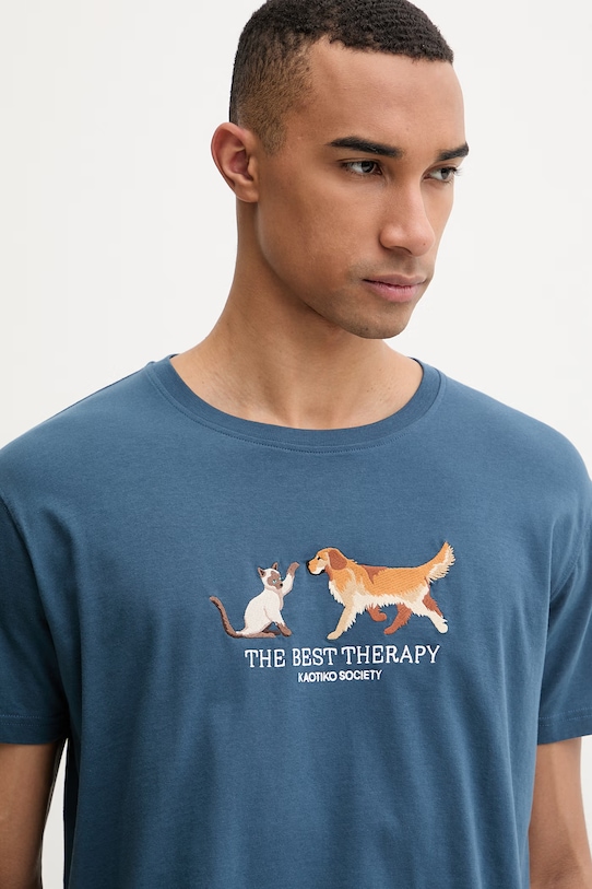 Kaotiko t-shirt pamutból készült sötétkék AS031.01.M002