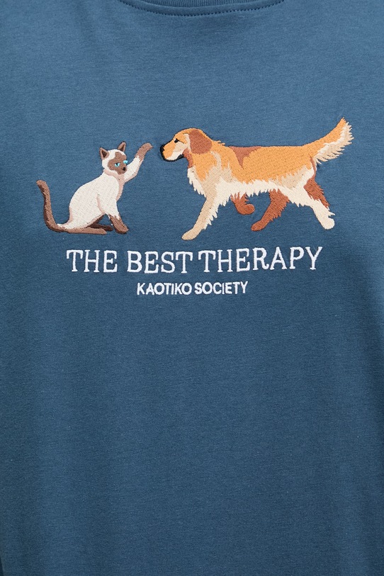 Kaotiko T-shirt bawełniany AS031.01.M002 granatowy