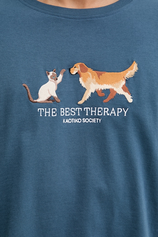 Kaotiko t-shirt pamutból készült AS031.01.M002 sötétkék