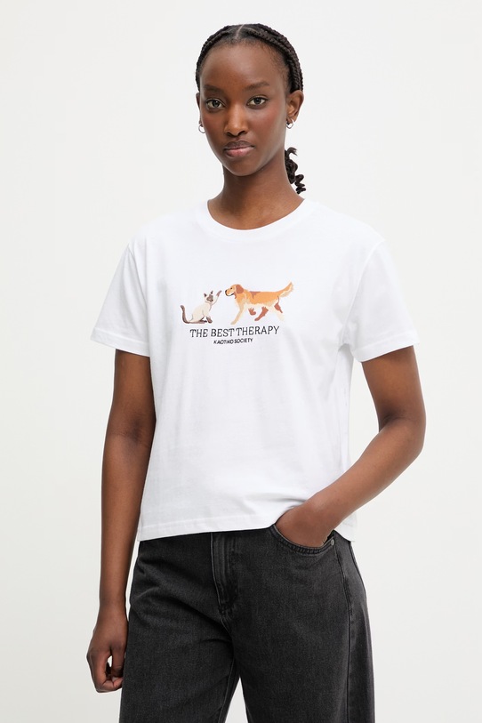Kaotiko T-shirt bawełniany biały AS031.02.M002