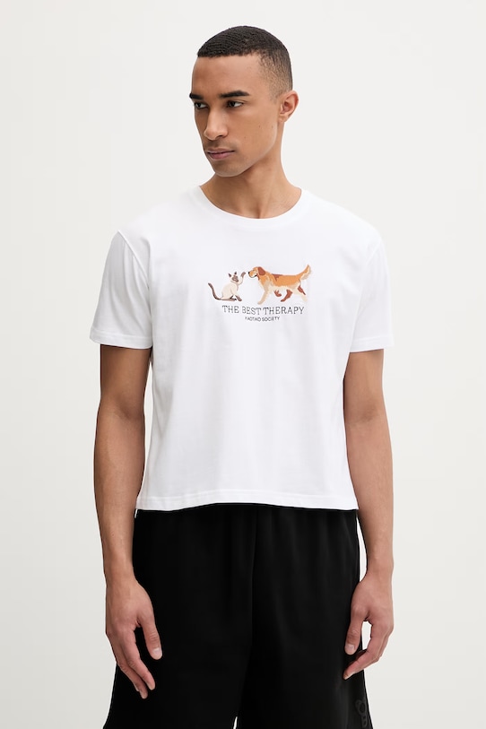 Kaotiko tricou din bumbac alb AS031.02.M002