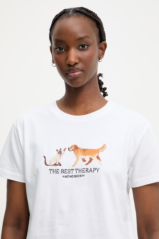 Kaotiko T-shirt bawełniany biały AS031.02.M002