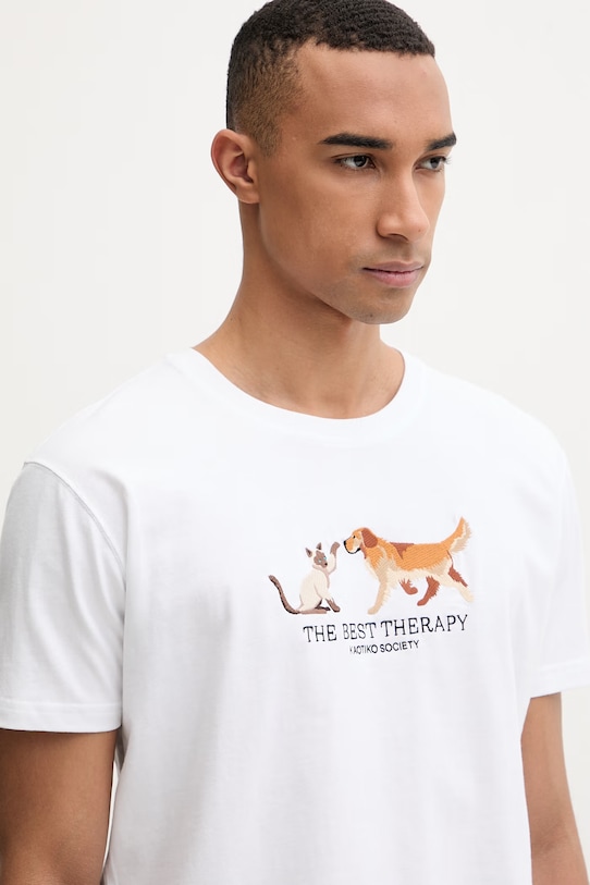 Kaotiko tricou din bumbac alb AS031.02.M002