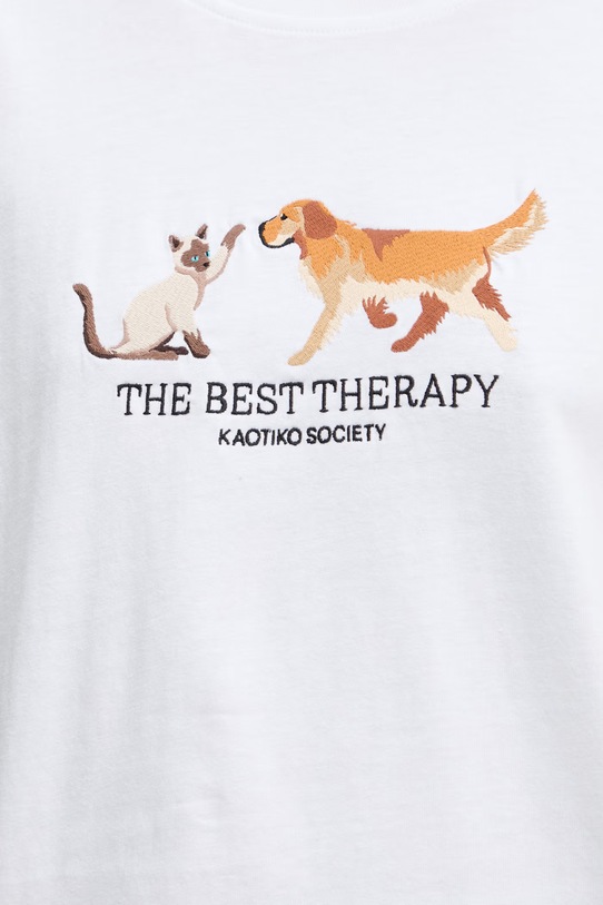 Kaotiko T-shirt bawełniany AS031.02.M002 biały