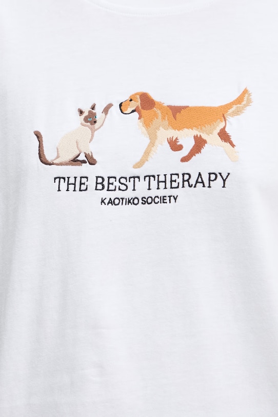 Kaotiko T-shirt bawełniany AS031.02.M002 biały