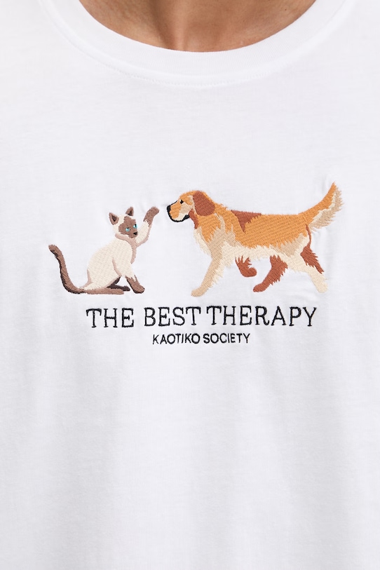 Kaotiko tricou din bumbac AS031.02.M002 alb