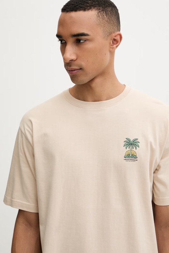 Kaotiko T-shirt bawełniany beżowy AS041.01.G002