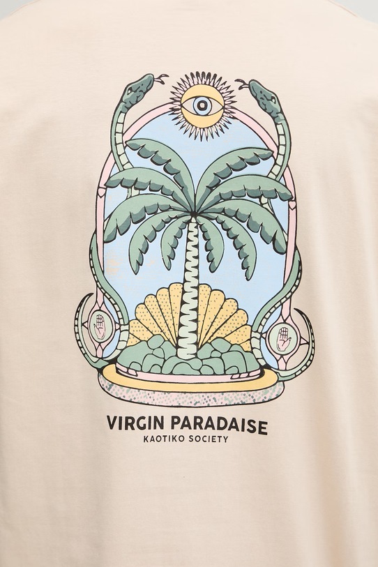 Kaotiko T-shirt bawełniany AS041.01.G002 beżowy