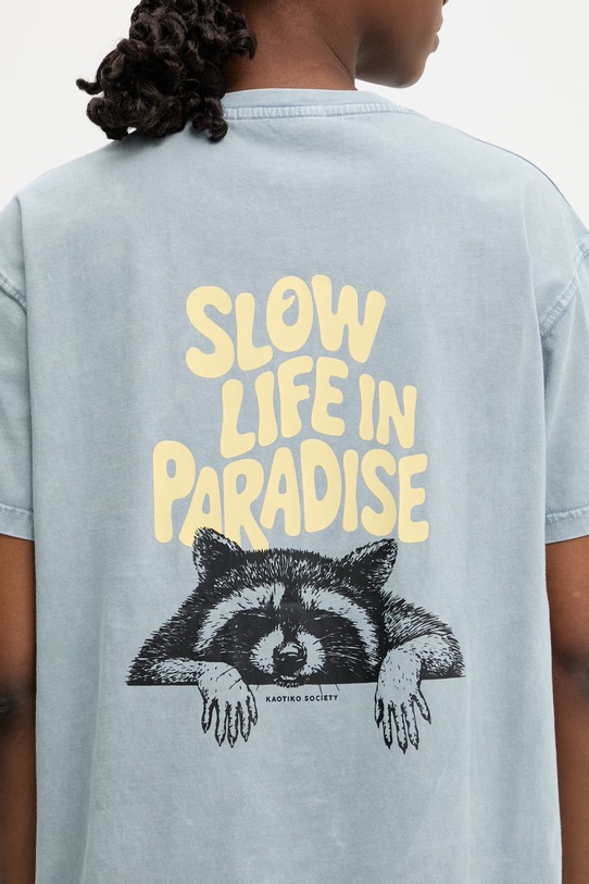 Kaotiko T-shirt bawełniany AS047.01.G002 niebieski