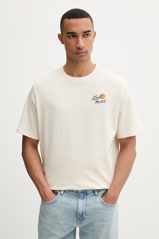 Ρούχα Kaotiko T-shirt βαμβακερό AS055.01.G002 μπεζ