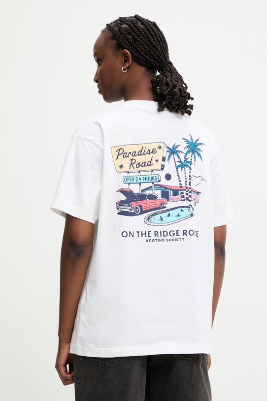 Kaotiko T-shirt bawełniany biały AS057.01.G002