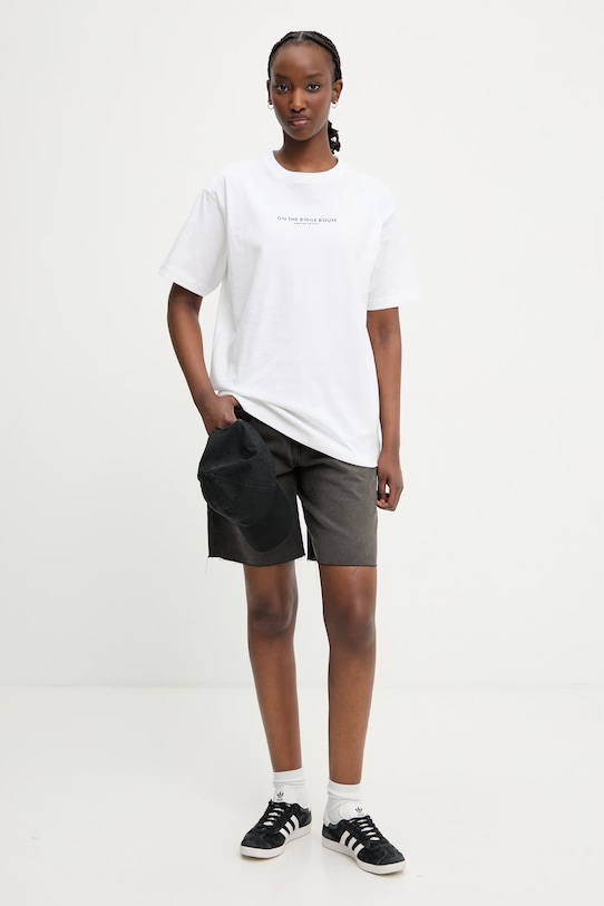 Kaotiko T-shirt bawełniany AS057.01.G002 biały SS26