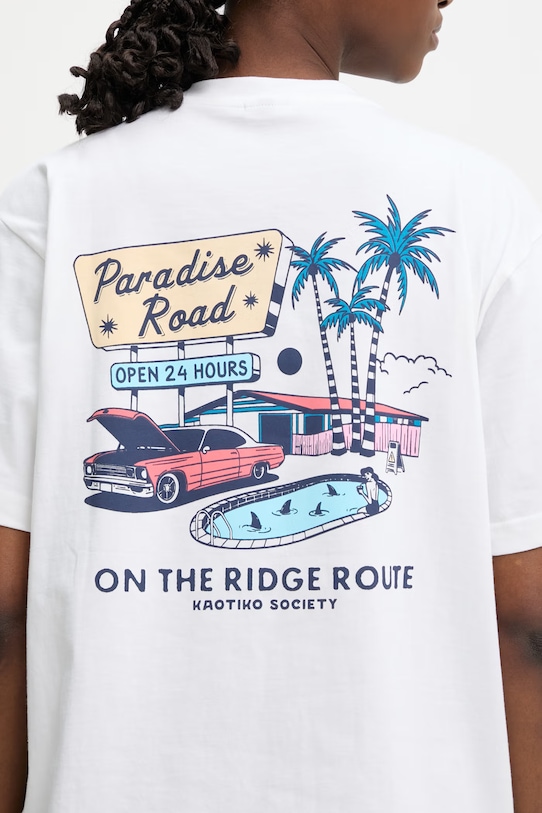Kaotiko T-shirt bawełniany AS057.01.G002 biały
