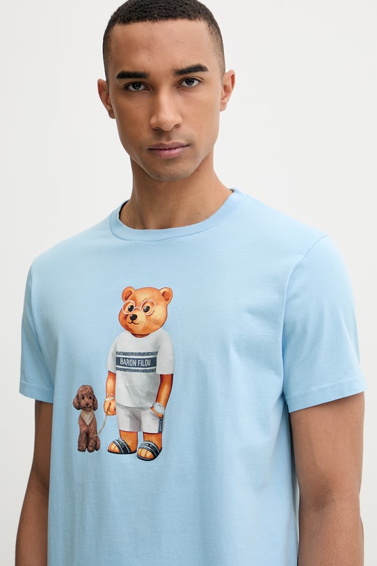 Baron Filou t-shirt βαμβακερό Filou CLXV. μπλε 000014898