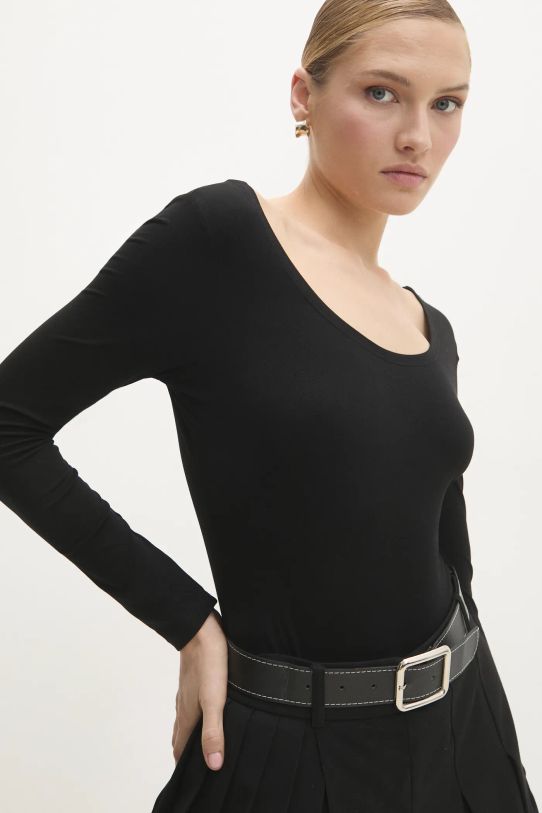 Answear.LAB body z jedwabiem ASC1401.fos czarny