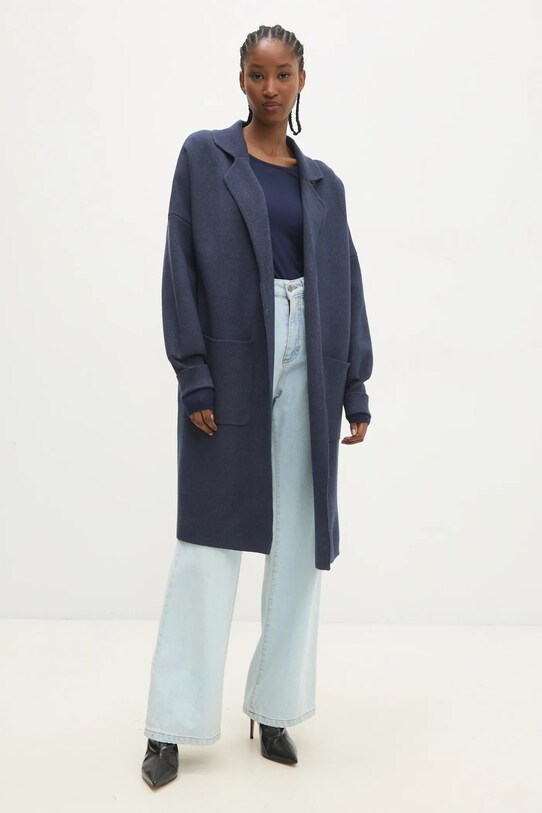 Лонгслів з шовком Answear.LAB ASC1309.fos темно-синій WA00