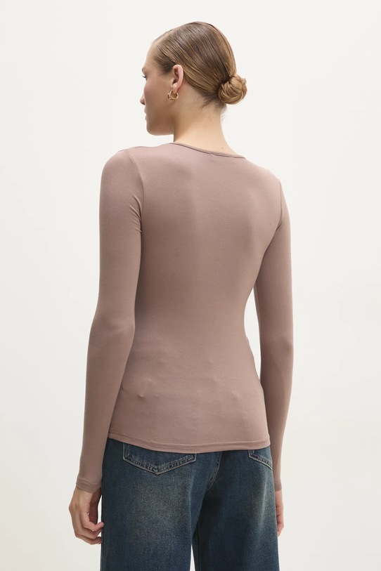 Oblečenie Tričko s dlhým rukávom s hodvábom Answear.LAB ASC1309.fos béžová