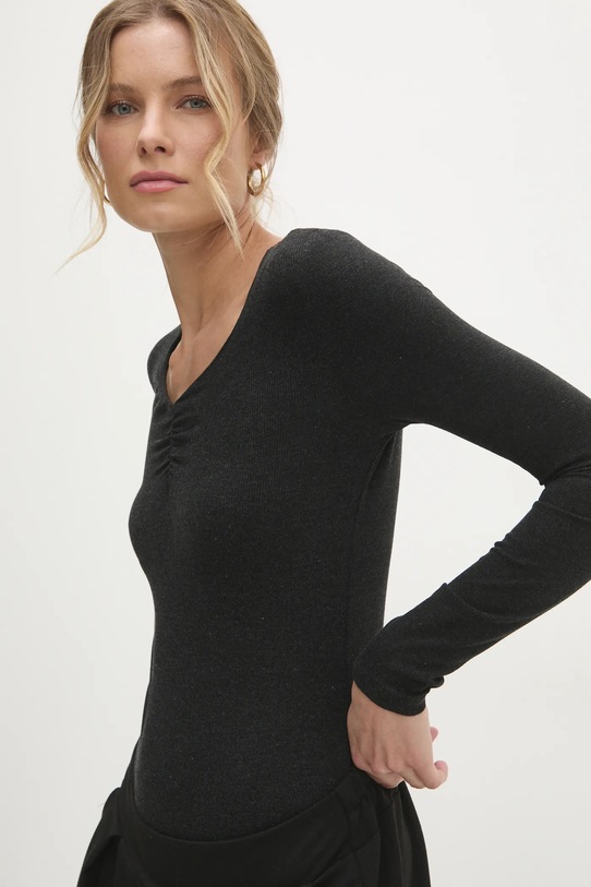 Answear.LAB body z jedwabiem ASC1403.fos czarny