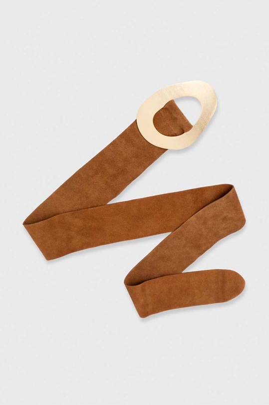 Answear Lab curea din piele intoarsa C010.HWK maro WW25