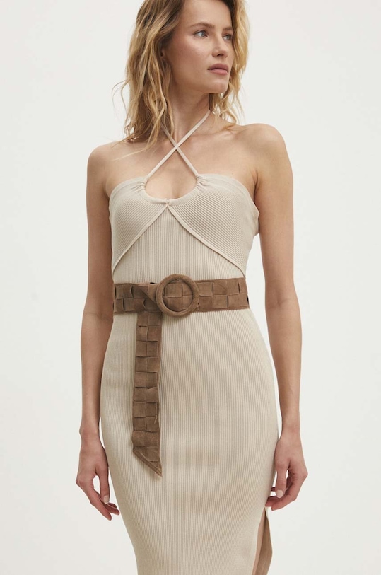 Semišový opasok Answear.LAB béžová F059.HWK