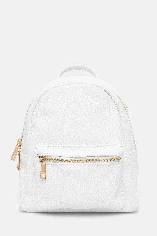 Δερμάτινο σακίδιο Answear.LAB λείο δέρμα λευκό 942.HWK