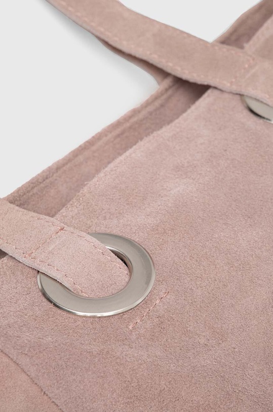 Answear Lab geanta de mana din piele intoarsa roz 734.0HKK