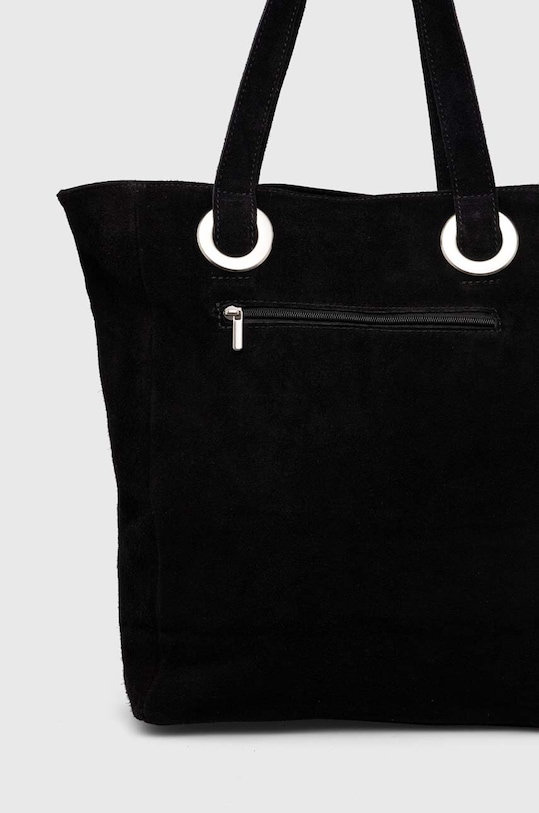 Accesorii Answear Lab geanta de mana din piele intoarsa 734.0HKK negru