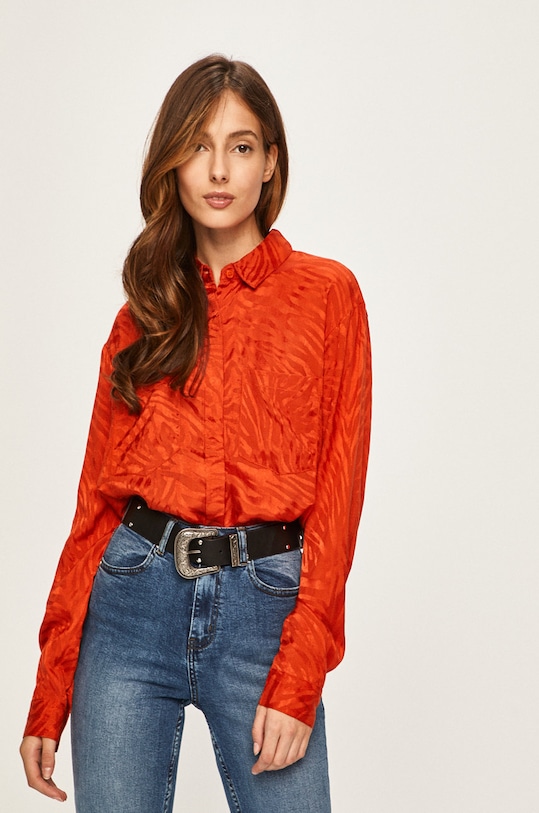 Answear Lab cămașă lung maro WA19.KDD004