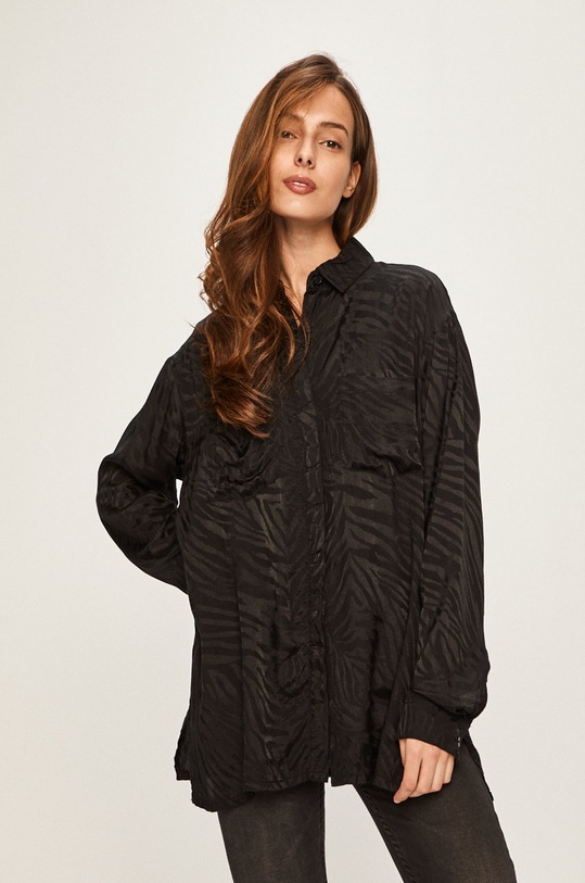 Answear Lab cămașă lung negru WA19.KDD010