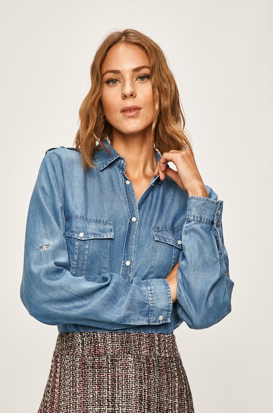 Answear Lab cămașă lung albastru WA19.KDD014