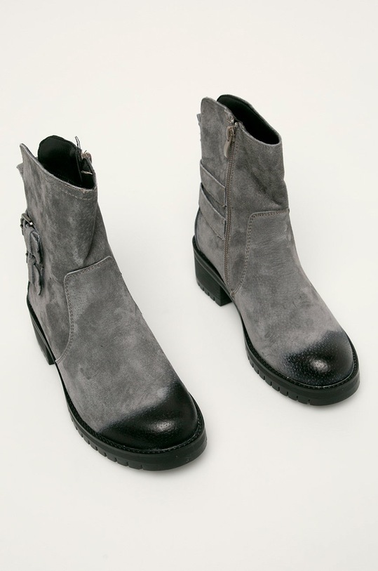 Answear - Cizme de piele WA19.OBD02R gri WA19
