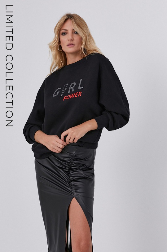 Mikina Answear.LAB ECO bez kapuce černá WA21.BLD018