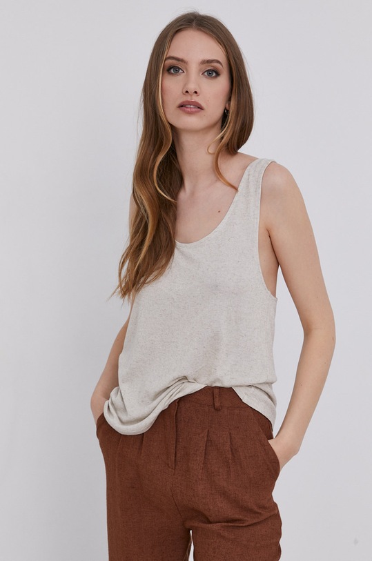 Odzież Answear Lab Top ECO WA21.TSD001 beżowy