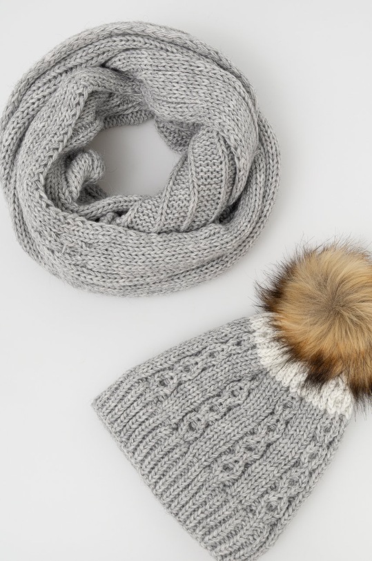 Answear Lab czapka i komin pozostałe szary 2205021.032.DB