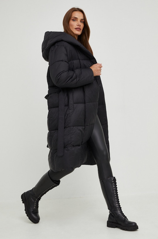 Jakna Answear.LAB s kapuljačom crna WA22.KPD115.T