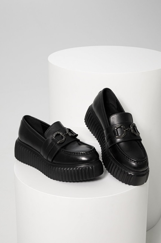 Answear Lab mocasini de piele piele negru 3939.DB