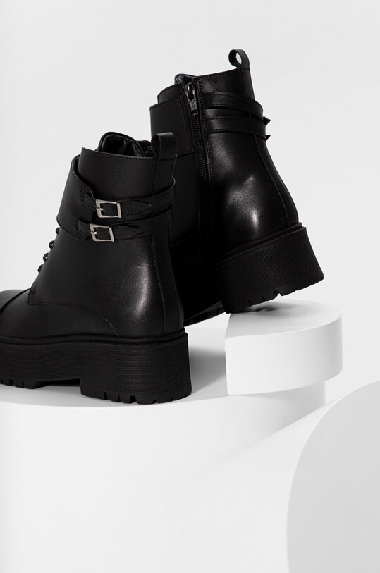 Answear Lab botki skórzane czarny 220125.DB