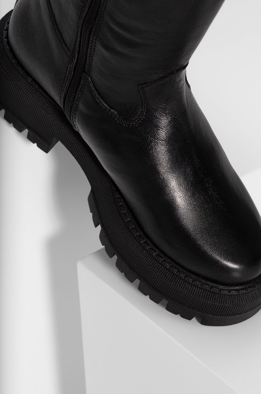 Obuwie Answear Lab kozaki skórzane 220147.long czarny