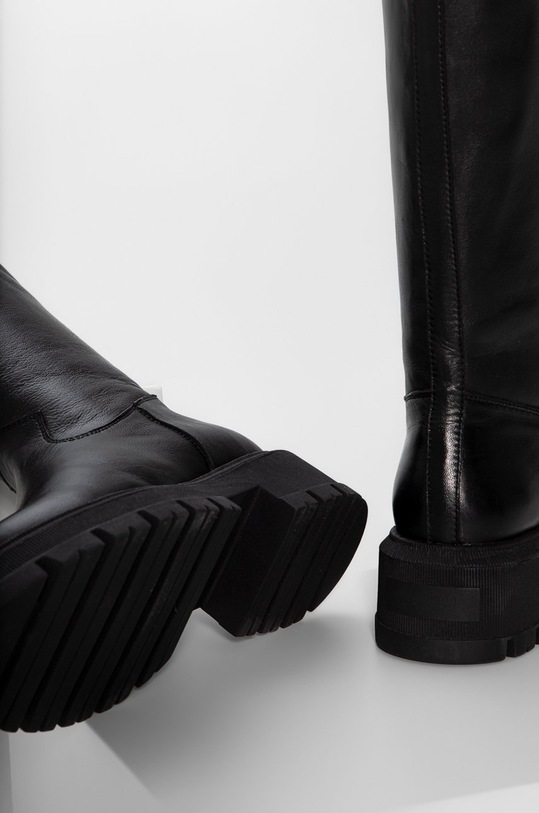 Answear Lab kozaki skórzane czarny 220147.long