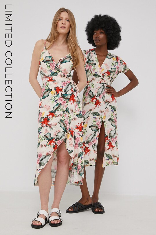 Answear Lab rochie x limited festival collection BE BRAVE midi bej no.9C.5377PV.AA