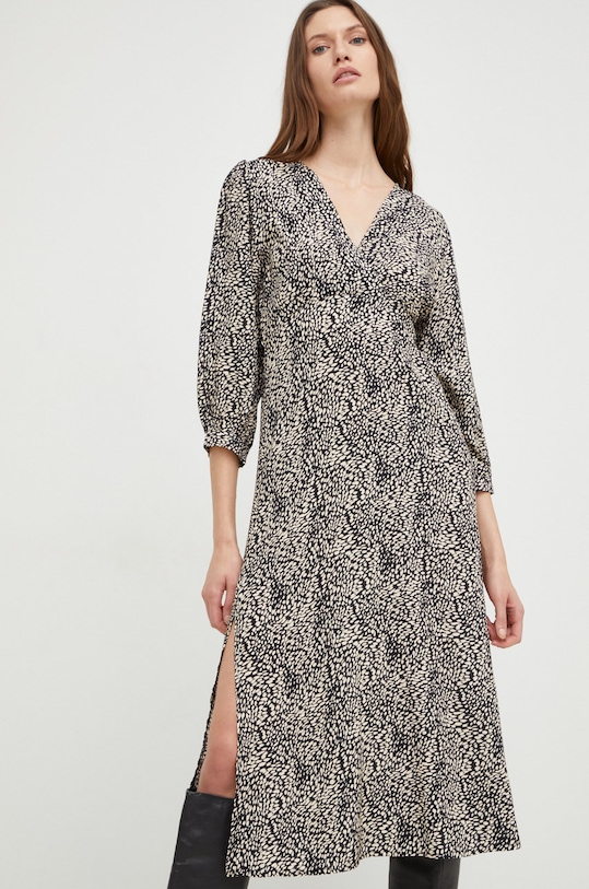 Šaty Answear.LAB midi černá 13598.WK